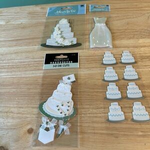 Wedding Cake  & Wedding Dress 3D Stickers